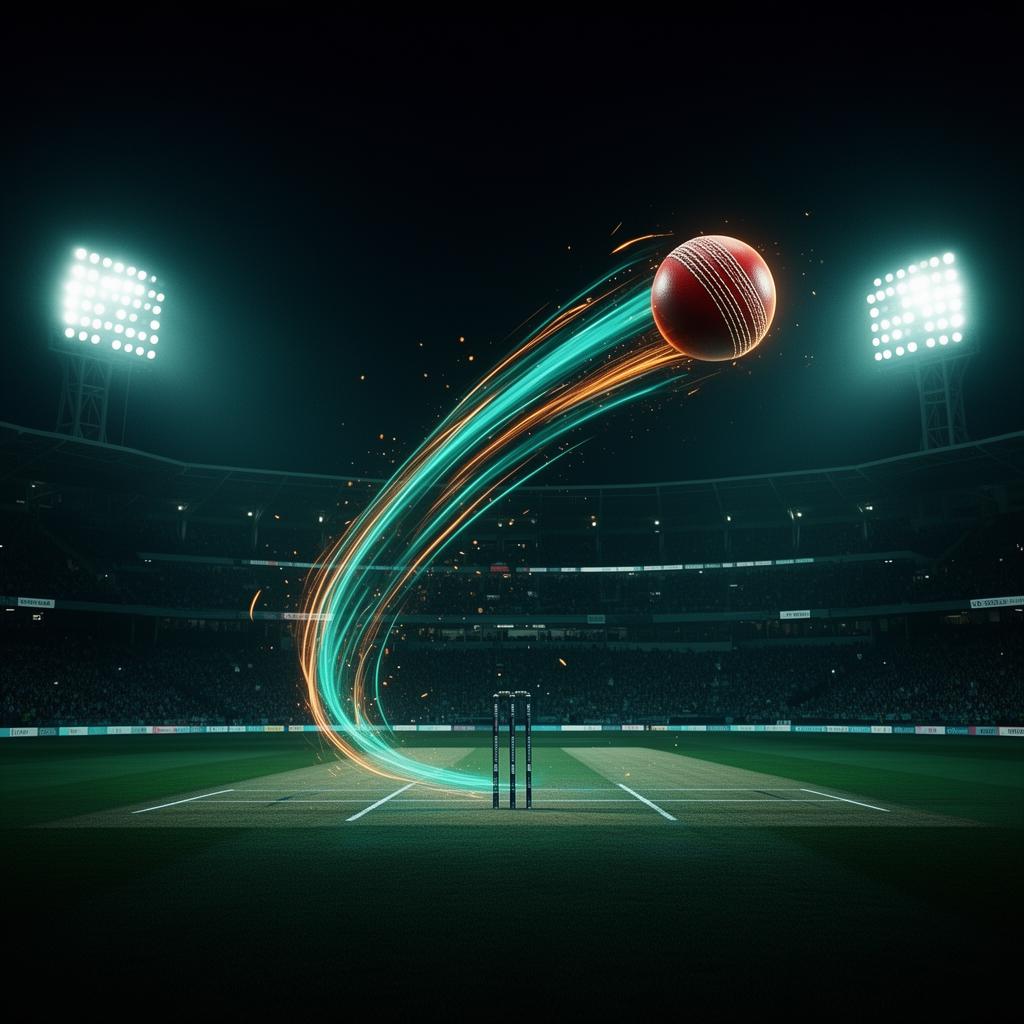 Cricket match in action